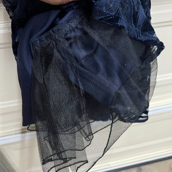 City Studio Juniors Sz 13/14 Sequined Short Fit Flare Dress Navy - Picture 8 of 10